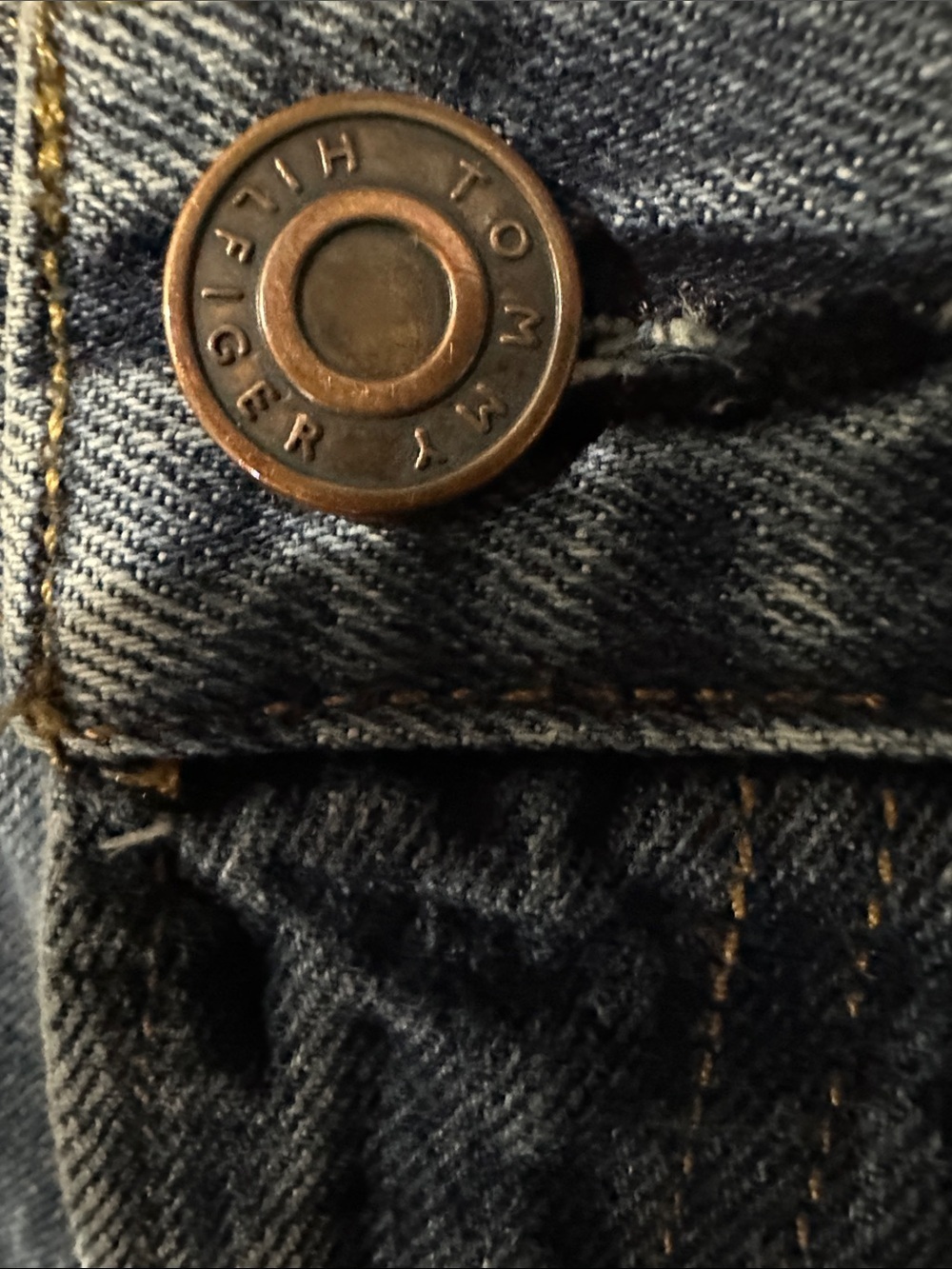 TOMMY HILFIGER Y2K Men’s Streetwear Dark Blue Straight-Leg Jeans EUC Sz 36x30 - Picture 12 of 13